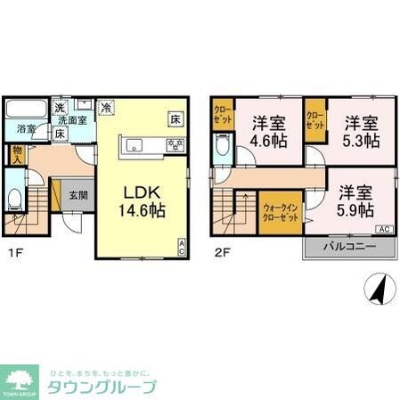 大野町2丁目戸建貸家の物件間取画像